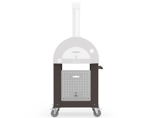 Alfa Pizza Oven Base for Nano black pizza oven cart with swivel casters and concealed storage panel