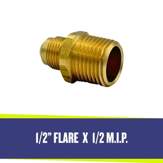 American Fire Products 1/2 inch flare x 1/2 inch MIP fitting for gas line connections in fire pit and fireplace systems