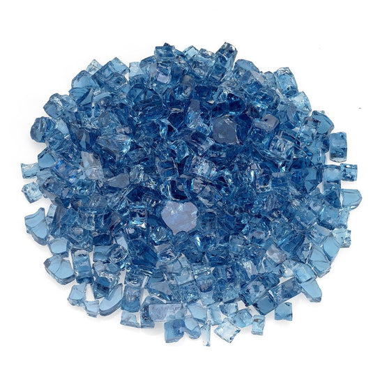 American Fire Products 1/2 inch Pacific Blue Fire Glass for fireplaces and fire pits