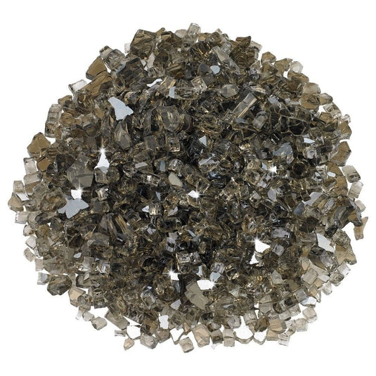 American Fire Products 1/4 inch Bronze reflective fire glass with warm brown mirror finish for outdoor fire pits and fireplaces