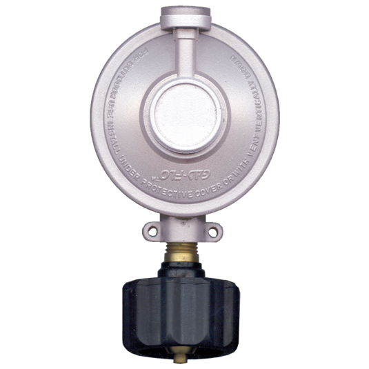 American Fire Products 175000 BTU single stage propane regulator with zinc die-cast body and pressure relief for fire pits and propane gas appliances