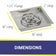 Load image into Gallery viewer, American Fire Products 18 inch stainless steel square drop-in fire pit pan with 12 inch ring burner dimensions
