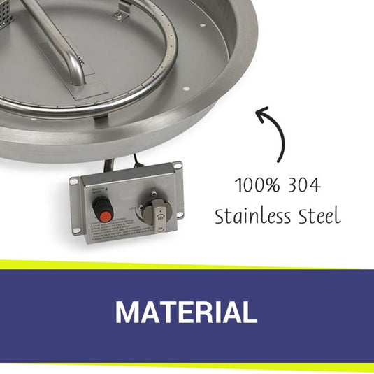 American Fire Products 19 inch round stainless steel drop-in fire pit pan made from durable 304 stainless steel material for outdoor fire features