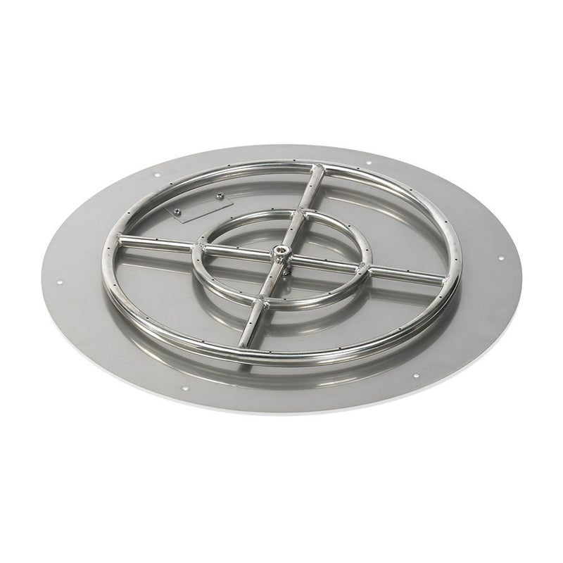 Load image into Gallery viewer, American Fire Products 24 inch round flat fire pit pan with 18 inch stainless steel ring burner for outdoor gas fire pit system
