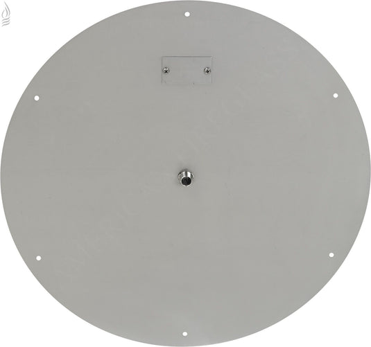 Top view of the American Fire Products 24 inch stainless steel round flat fire pit pan showing handcrafted 304 stainless steel construction