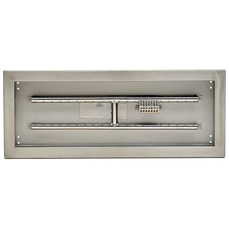 Load image into Gallery viewer, American Fire Products 24 x 8 Inch Stainless Steel Rectangular Drop-In Fire Pit Pan for Custom Outdoor Gas Fire Pit Installations
