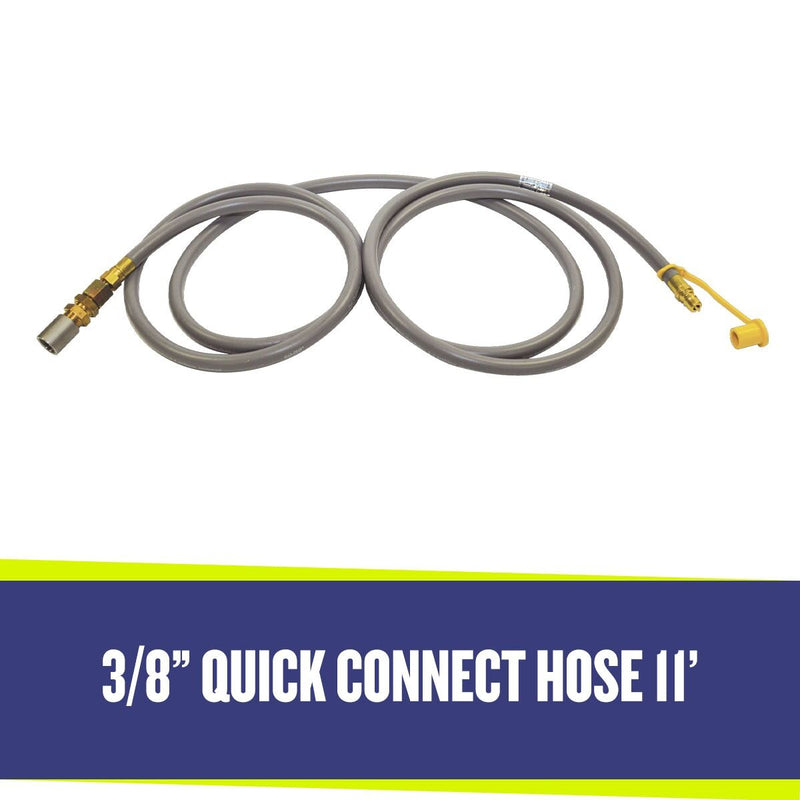 Load image into Gallery viewer, American Fire Products 3/8 inch quick connect hose 11 foot gas line for fire pit and fireplace propane installation systems
