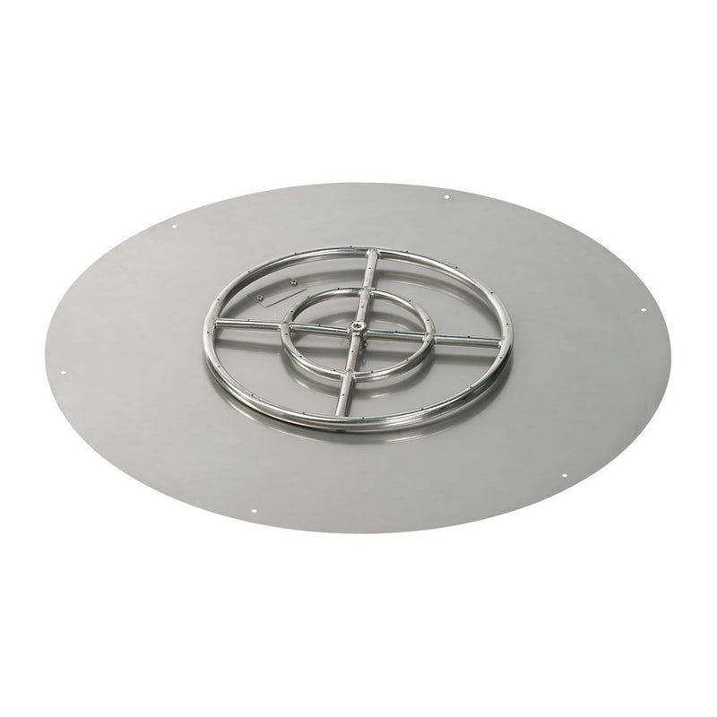Load image into Gallery viewer, American Fire Products 30 inch round flat fire pit pan with 18 inch stainless steel ring burner for outdoor gas fire pit system
