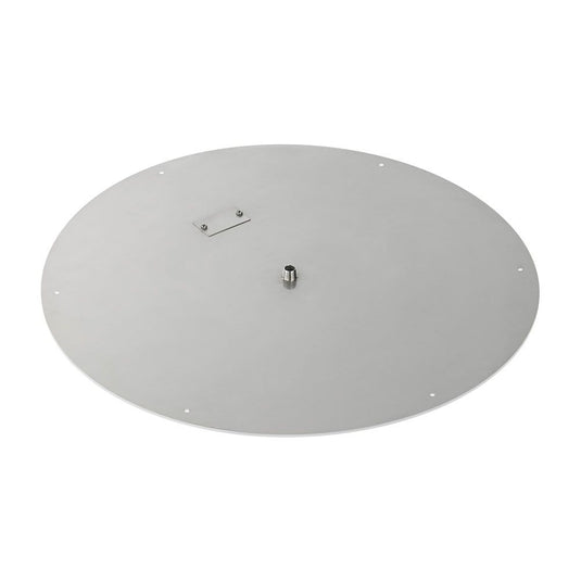 Top view of the American Fire Products 30 inch stainless steel round flat fire pit pan showing handcrafted 304 stainless steel construction