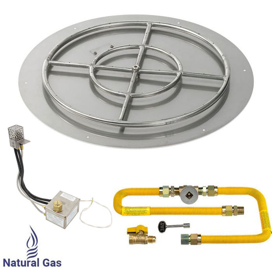 American Fire Products 30" Round Stainless Steel Flat Pan with AWEIS System (24" Ring) - Natural Gas