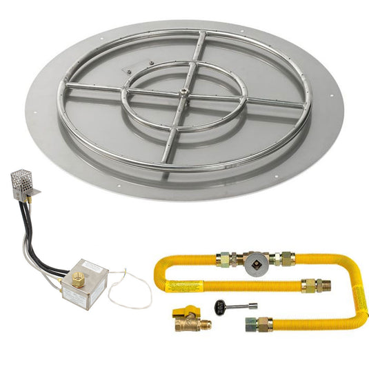 American Fire Products 30" Round Stainless Steel Flat Pan with AWEIS System (24" Ring) - Natural Gas