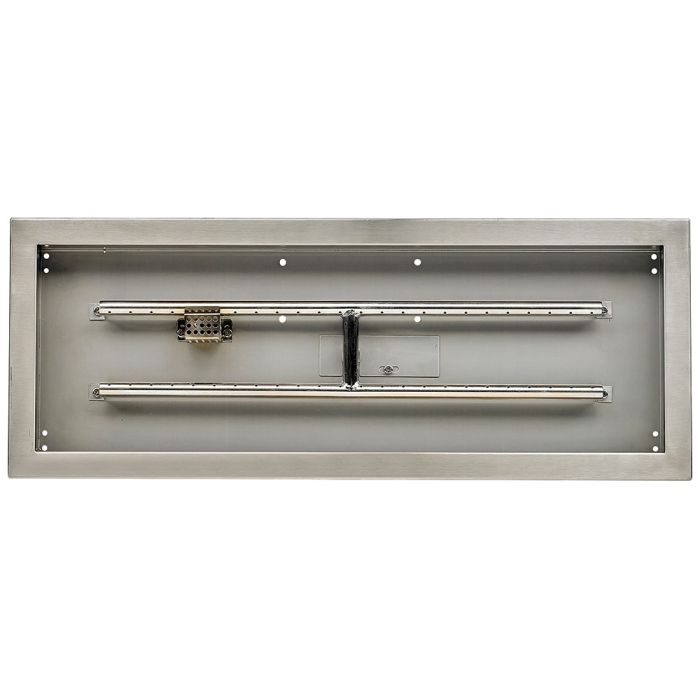 Load image into Gallery viewer, American Fire Products 30 x 10 Inch Stainless Steel Rectangular Drop-In Fire Pit Pan for Custom Outdoor Gas Fire Pit Installations
