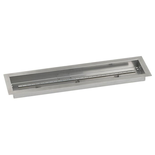 American Fire Products 30 x 6 inch linear channel drop-in pan for propane fire pits with built-in T-burner