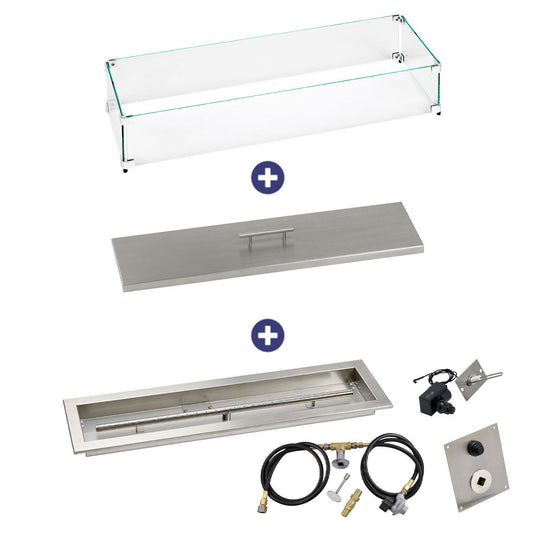 American Fire Products 30" x 6" Linear Channel Drop-In Pan with Spark Ignition Kit - Propane Bundle