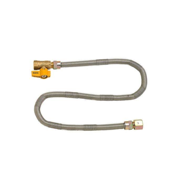 Load image into Gallery viewer, American Fire Products 34 inch Quiet-Flex gas line with safety shut-off valve for fire pit and fireplace gas installation systems
