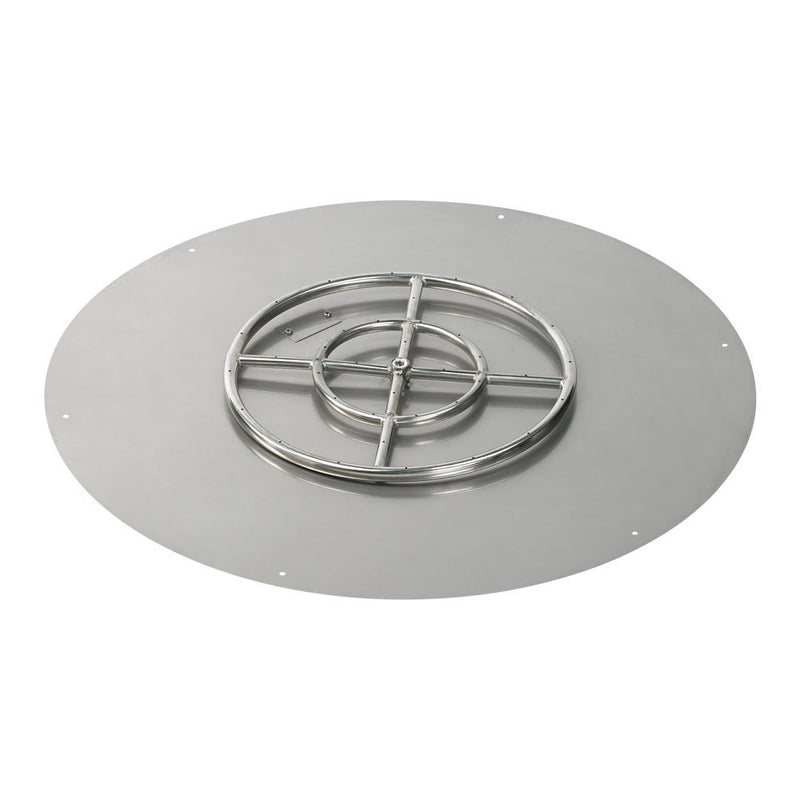 Load image into Gallery viewer, American Fire Products 36 inch round flat fire pit pan with 18 inch stainless steel ring burner for outdoor gas fire pit system
