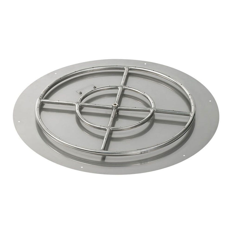 Load image into Gallery viewer, American Fire Products 36 inch round flat fire pit pan with 24 inch stainless steel ring burner for outdoor gas fire pit system
