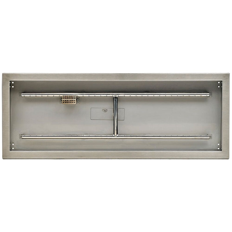 Load image into Gallery viewer, American Fire Products 36 x 12 Inch Stainless Steel Rectangular Drop-In Fire Pit Pan for Custom Outdoor Gas Fire Pit Installations
