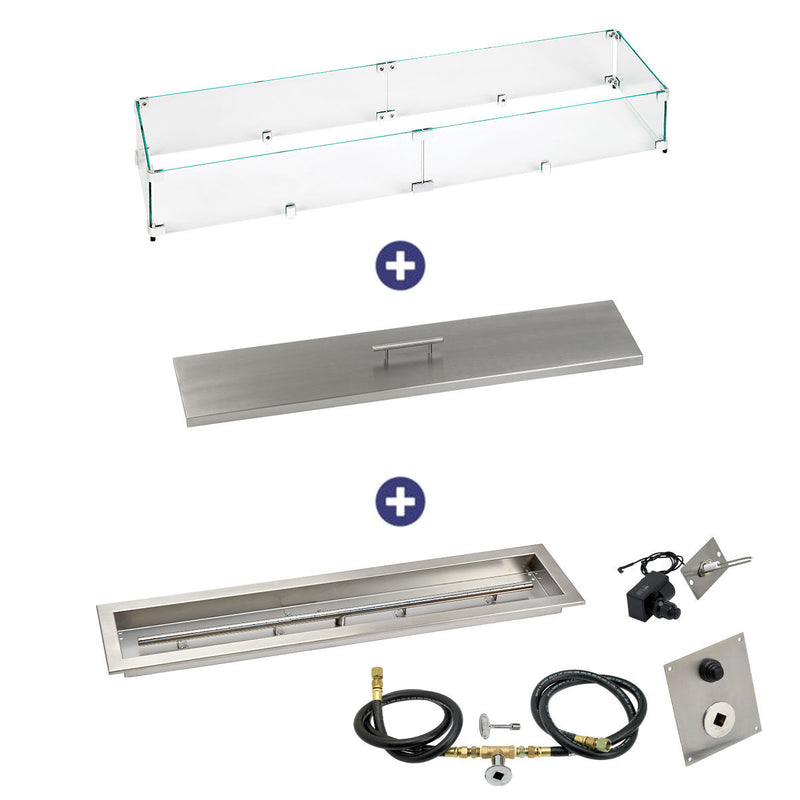 Load image into Gallery viewer, American Fire Products 36" x 6" Linear Channel Drop-In Pan with Spark Ignition Kit - Natural Gas Bundle

