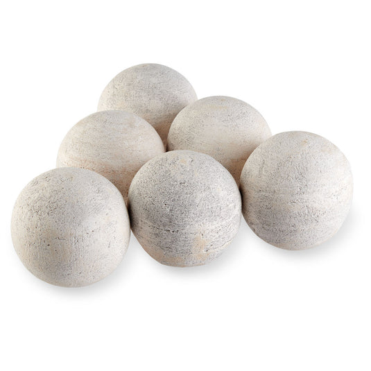 American Fire Products 4-inch Cottage White Lite Stone Fire Balls set of 6 in modern fire pit design