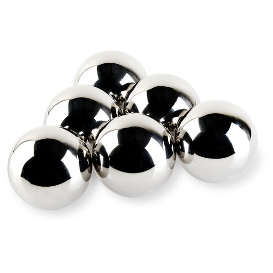 American Fire Products 4 inch Stainless Steel IronFire Balls set of 6 decorative fire media for gas fire pits and fireplaces