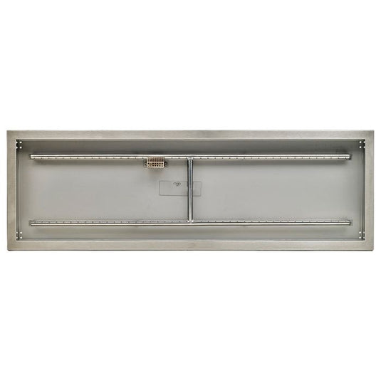 American Fire Products 48 x 14 Inch Stainless Steel Rectangular Drop-In Fire Pit Pan for Custom Outdoor Gas Fire Pit Installations