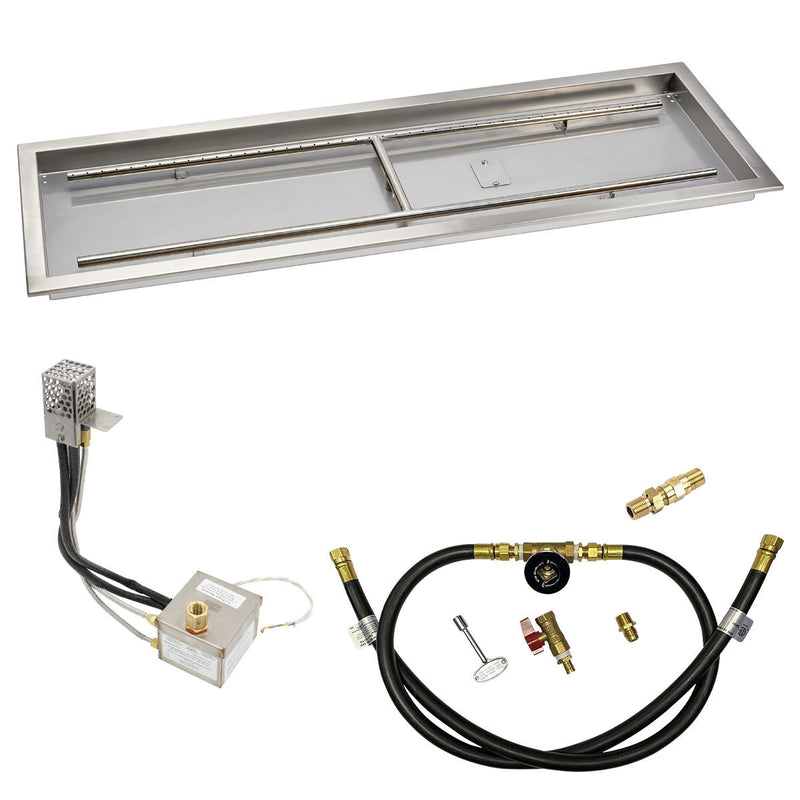Load image into Gallery viewer, American Fire Products 48" x 14" Rectangular Stainless Steel Drop-In Pan with AWEIS System - Whole House Propane
