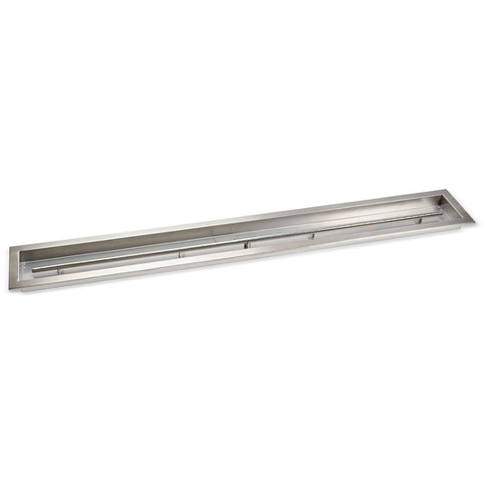 American Fire Products 60 inch x 6 inch stainless steel linear drop-in fire pit pan with built-in T-burner