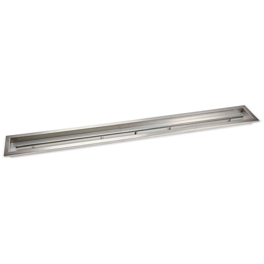 American Fire Products 72 inch by 6 inch stainless steel linear drop-in fire pit pan with built-in T-burner