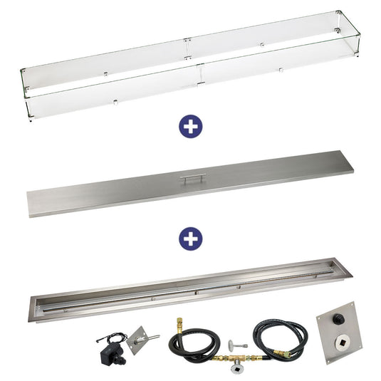 American Fire Products 72" x 6" Linear Channel Drop-In Pan with Spark Ignition Kit - Natural Gas Bundle