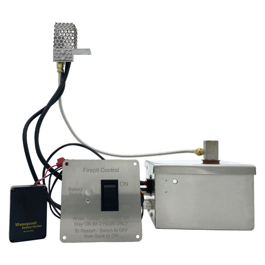 American Fire Products Battery Powered AWEIS System Standard Capacity 290k BTU/hr natural gas electronic ignition system for portable fire pits and fire tables