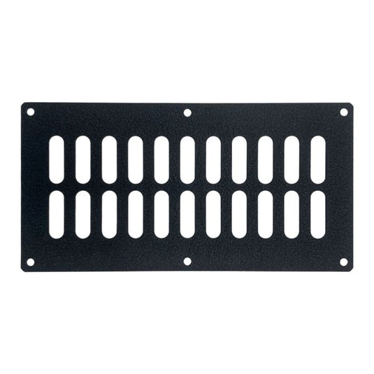 American Fire Products black steel slotted fire pit vents with powder-coated finish for airflow and ventilation under fire pit installations