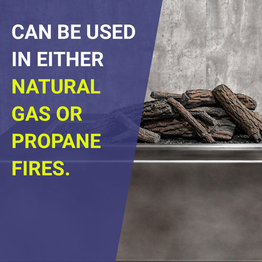 American Fire Products Country Oak ceramic gas fire pit logs compatible with both natural gas and propane fire features