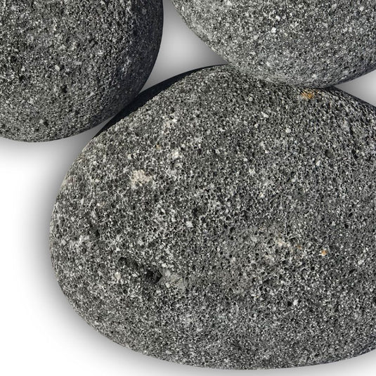 American Fire Products extra large gray tumbled lava stones 4 to 6 inch volcanic rock fire media used as top layer for fire pits and fireplaces