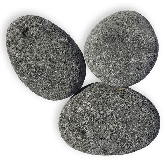 American Fire Products extra large gray tumbled lava stones 4 to 6 inch volcanic rock fire media used as top layer for fire pits and fireplaces