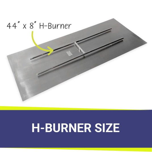 American Fire Products H burner dimensions 44 inch by 8 inch stainless steel fire pit burner size diagram for natural gas fire features