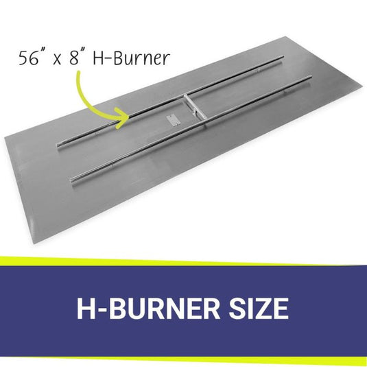 American Fire Products H burner dimensions 56 inch by 8 inch stainless steel fire pit burner size diagram for natural gas fire features