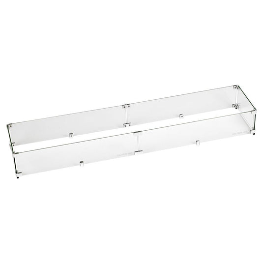American Fire Products Linear 58 inch x 13 inch clear glass flame guard for outdoor linear fire pits
