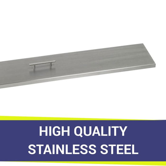 American Fire Products linear fire pit pan cover crafted from high quality 304 stainless steel for outdoor durability