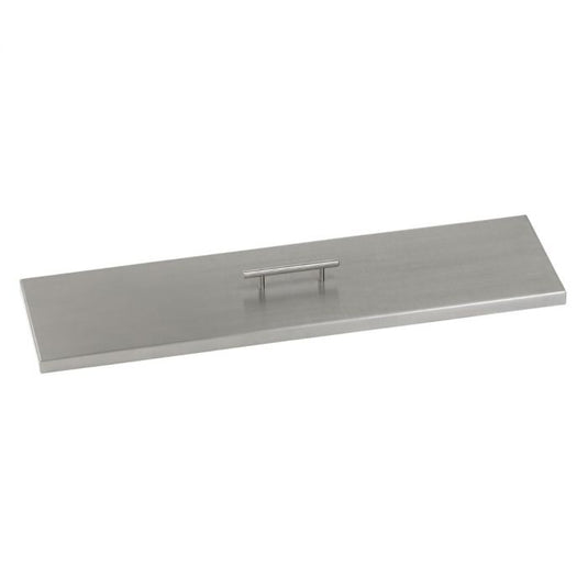 American Fire Products linear stainless steel cover for drop-in fire pit pan