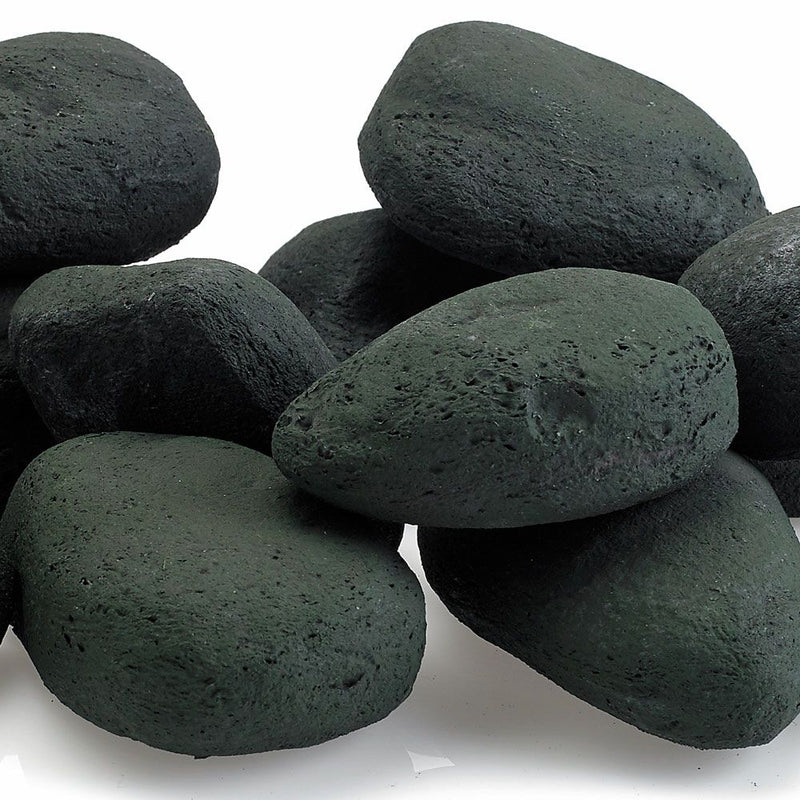 Load image into Gallery viewer, American Fire Products Matte Black Lite Stones Set – 15 stone modern fire feature decor
