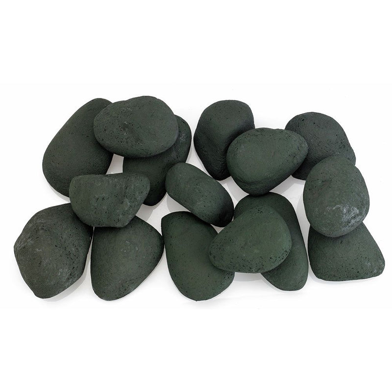 Load image into Gallery viewer, American Fire Products Matte Black Lite Stones Set – 15 stone modern fire feature decor
