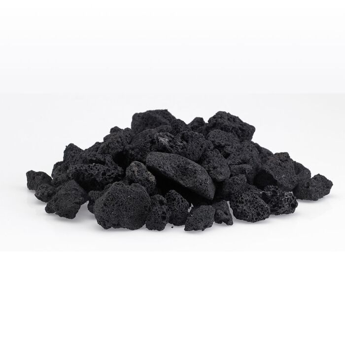 Load image into Gallery viewer, American Fire Products medium black lava rock 1/2 inch to 1.5 inch volcanic fire pit media in 10 lb bag
