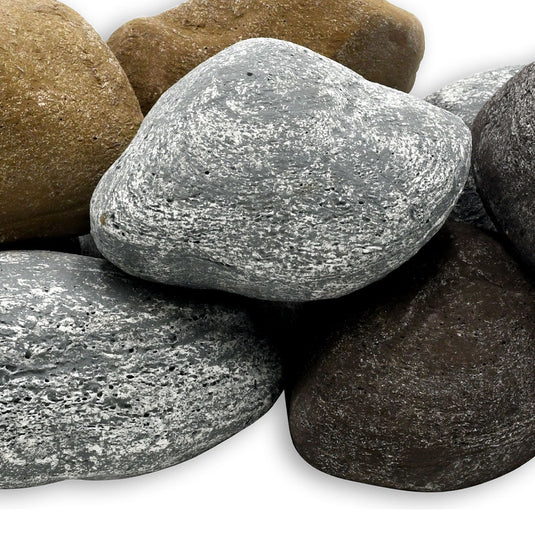 American Fire Products Natural Lite Stone Cobble close-up showing realistic texture, unique stone shapes, and natural weathered finish