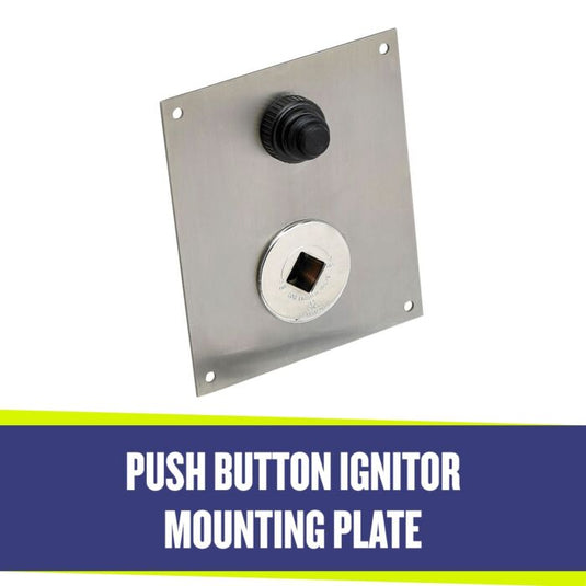 American Fire Products push button ignitor mounting plate stainless steel with pre drilled holes for fire pit ignition system installation
