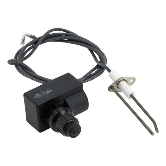 American Fire Products push-button spark ignition kit with spark probe for easy outdoor fire pit ignition using AAA battery system