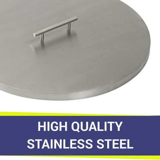 American Fire Products round fire pit pan cover crafted from high quality 304 stainless steel for outdoor durability