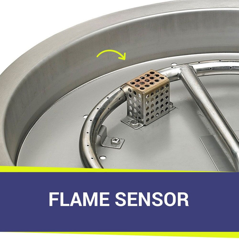 Load image into Gallery viewer, American Fire Products round stainless steel drop-in fire pit pan flame sensor thermocouple safety system for outdoor fire features
