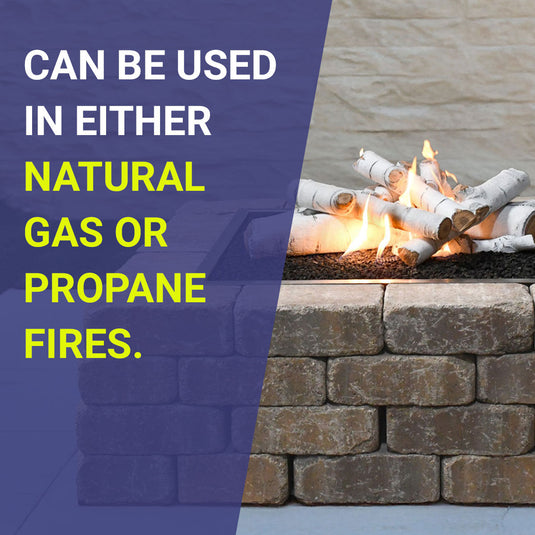 American Fire Products Formation Creation Sierra Birch ceramic gas fire pit logs compatible with both natural gas and propane fire features