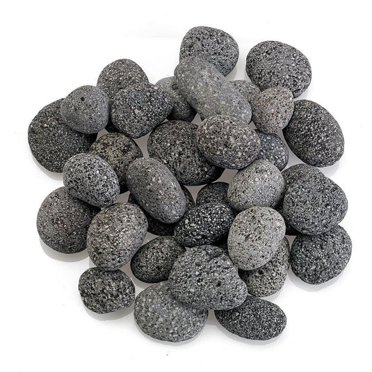 American Fire Products small gray lava stone 1/2 to 1 inch volcanic fire pit media for gas fire features indoor and outdoor use